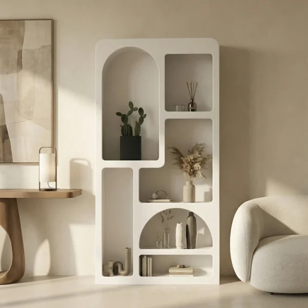 Bogen Large Ivory Geometric Bookcase